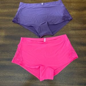 2 Victoria Secret PINK lace boyshorts Large